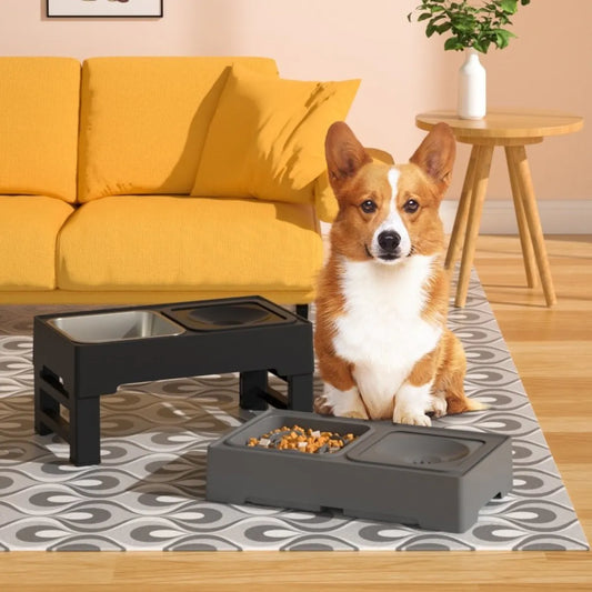 Adjustable Double Elevated Dog Bowls